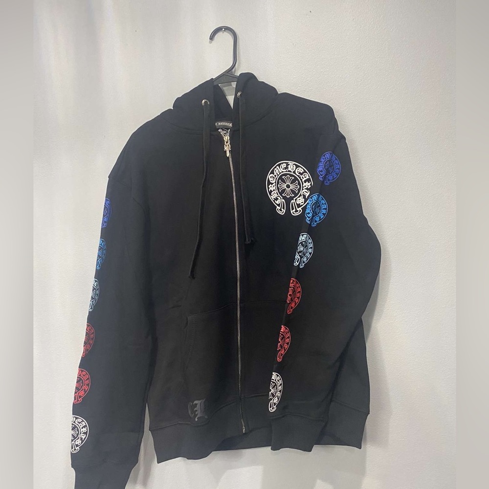 Chrome Hearts Multi color Horseshoe Logo Zip Up Hoodie